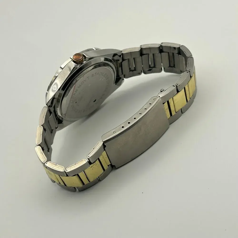 B&R Two-tone Men’s Fashion Watch Stainless Steel Working New Battery